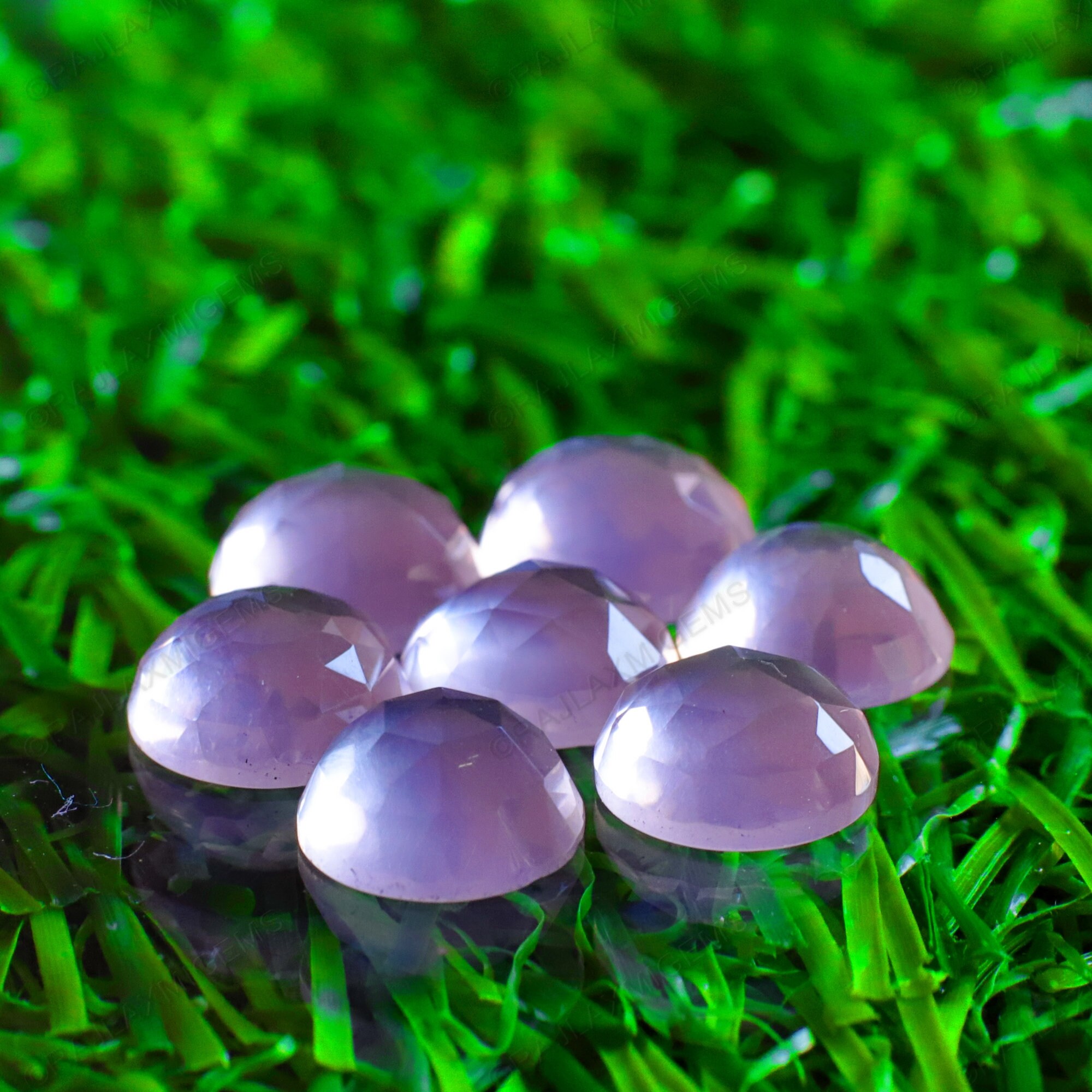 Natural Rose Quartz Pink Stone Round Shape Rose Cut Dome - Etsy