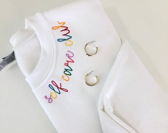 Custom Embroidered Rainbow Sweatshirt, Custom Embroidered Sweatshirt, Embroidered Sweatshirt, Personalized Sweatshirt