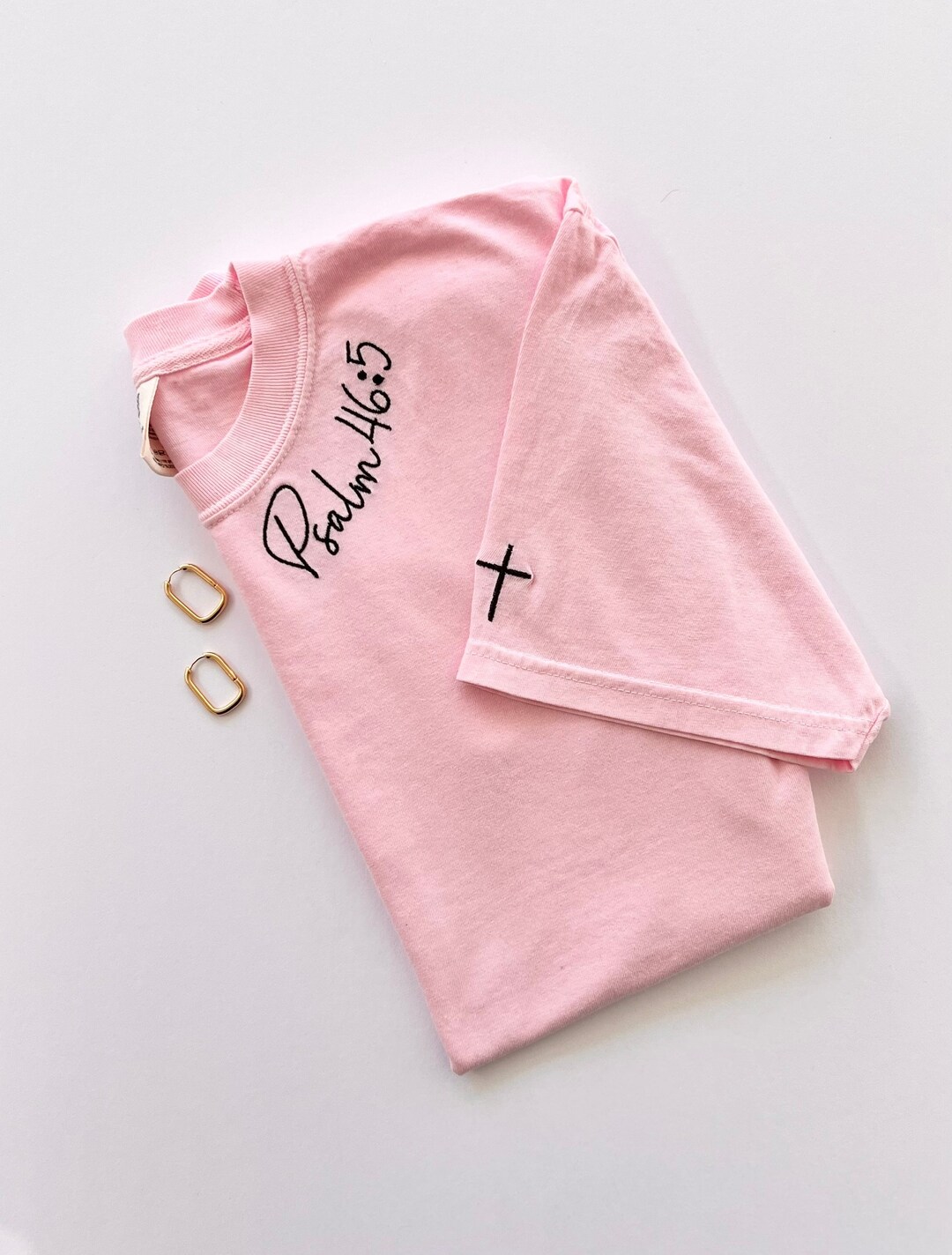 Bible Verse Shirt, Christian Embroidered Shirt, Sleeve Cross, Custom