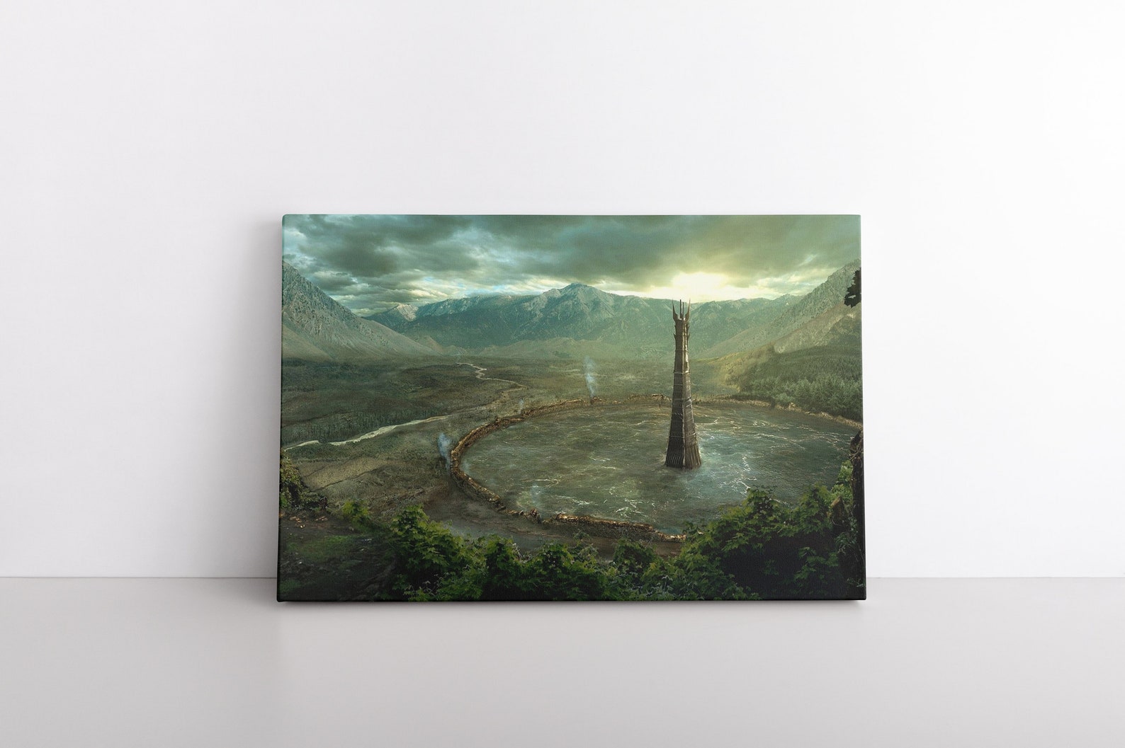 LOTR Isengard Orthanc Tower Painting Framed Canvas Wall Art Etsy