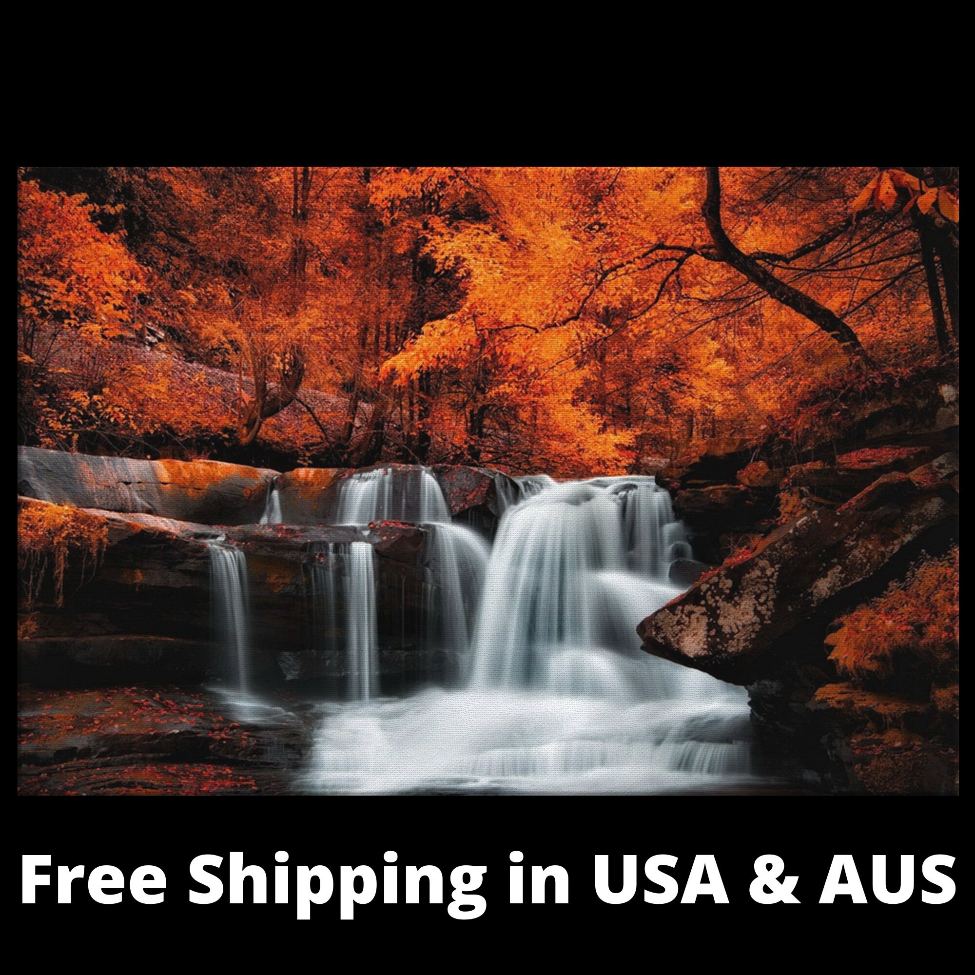 Naranja sala de estar decoración de la pared grande arte por | Etsy