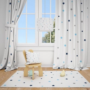 Colorful Stars Baby Boy Room Curtains Nursery Curtains Window Etsy