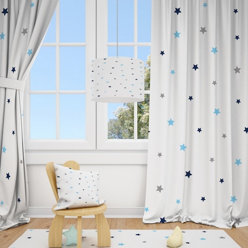 Colorful Stars Baby Boy Room Curtains Nursery Curtains Window Etsy