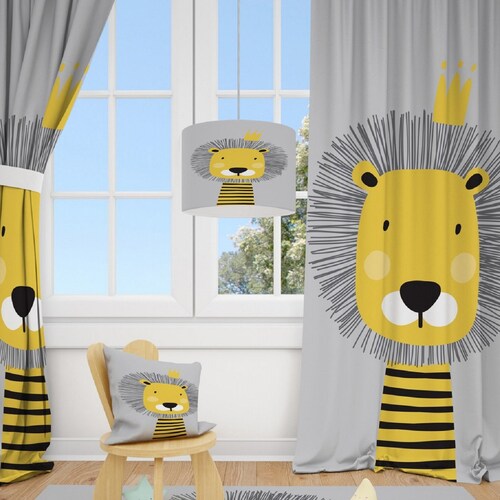 Giraffe Baby Boy Room Curtains Nursery Curtains Window Etsy