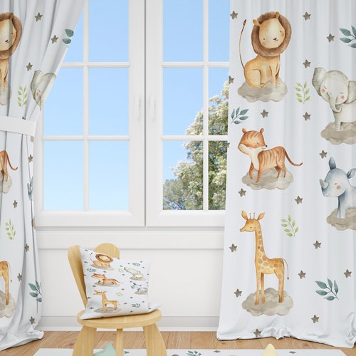 Cute Safari Animals Baby Boy Room Curtain Nursery Curtains - Etsy Cute Safari Animals Baby Boy Room Curtain Nursery Curtains - Etsy