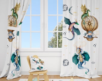 Aquarell Drache Baby Jungen Zimmer Vorhang Kinderzimmer Vorhänge Fenster Vorhänge