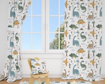 Rideaux pour chambre de bébé garçon, dinosaures mignons, rideaux pour chambre de bébé, rideaux de fenêtre