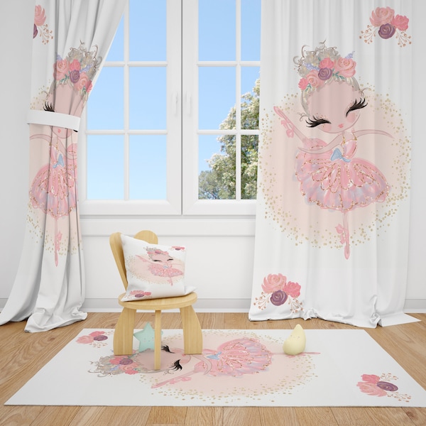 Princess Ballerina Baby Girl Room Curtain Nursery Curtains Window Curtains