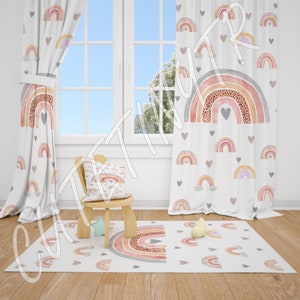 Boho Rainbow Baby Girl Room Curtain Nursery Curtains Window Curtains