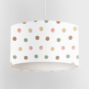 Watercolor Polka Dots Lampshade, Nursery Ceiling Lampshade, Kids Room Lampshade, Drum Ceiling Lamp Shade, Light Shade