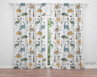 Dinosaur Nursery Curtains: Microfiber Velveteen Baby Boy Room Decor