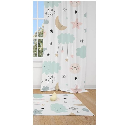 Blackout Clouds and Stars Baby Boy Room Curtains Nursery Etsy