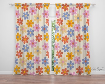 Colorful Daisy Baby Girl Room Curtain Nursery Curtains Window Curtains