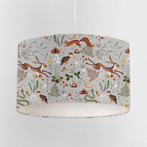 Forest Animals Lampshade: Kids Nursery Drum Ceiling Light Shade