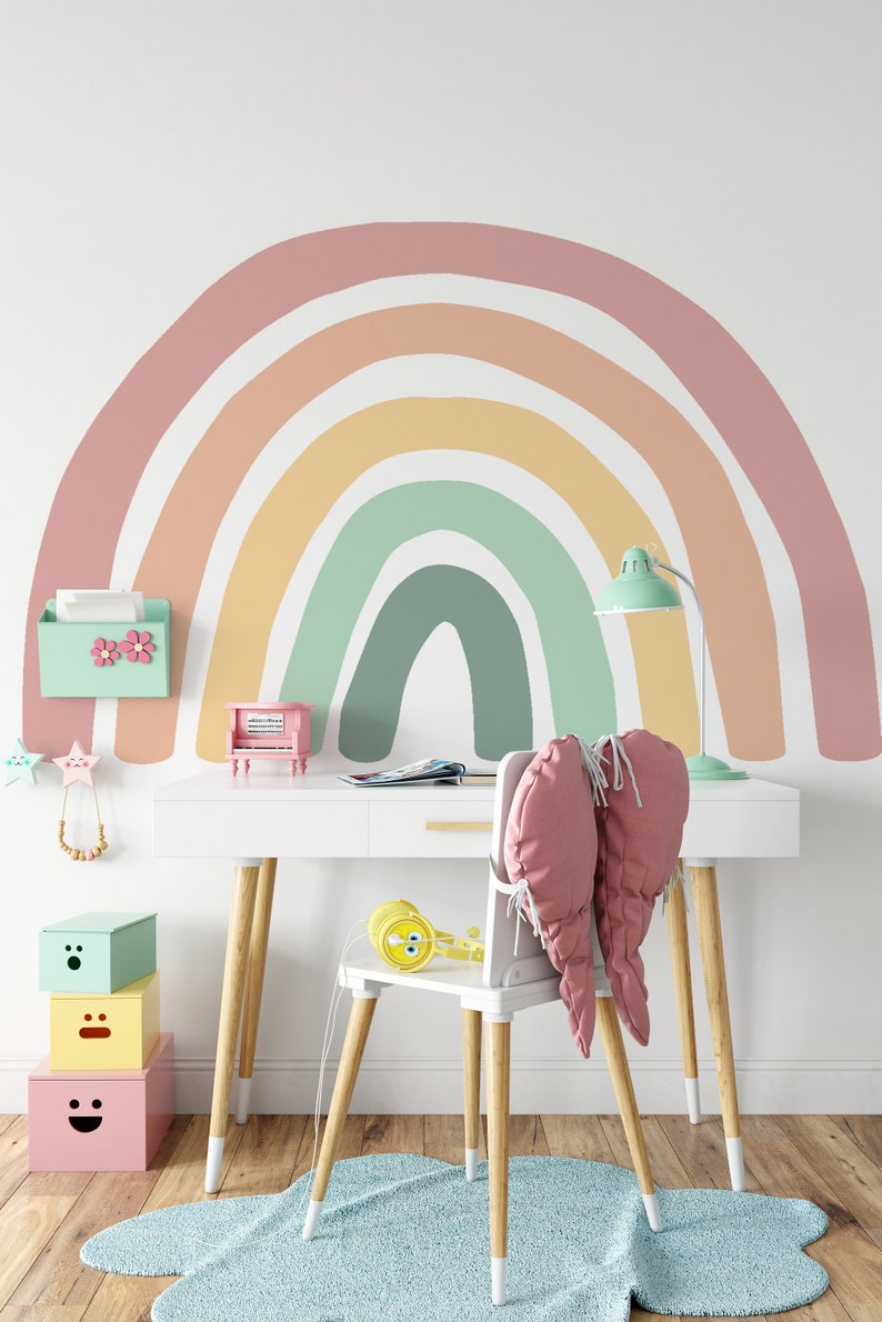 Rainbow Wall Sticker Large Rainbow Wall Sticker Nursery Wall Etsy