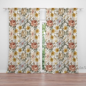 Boho Florals Baby Girl Room Curtain Nursery Curtains Window Curtains