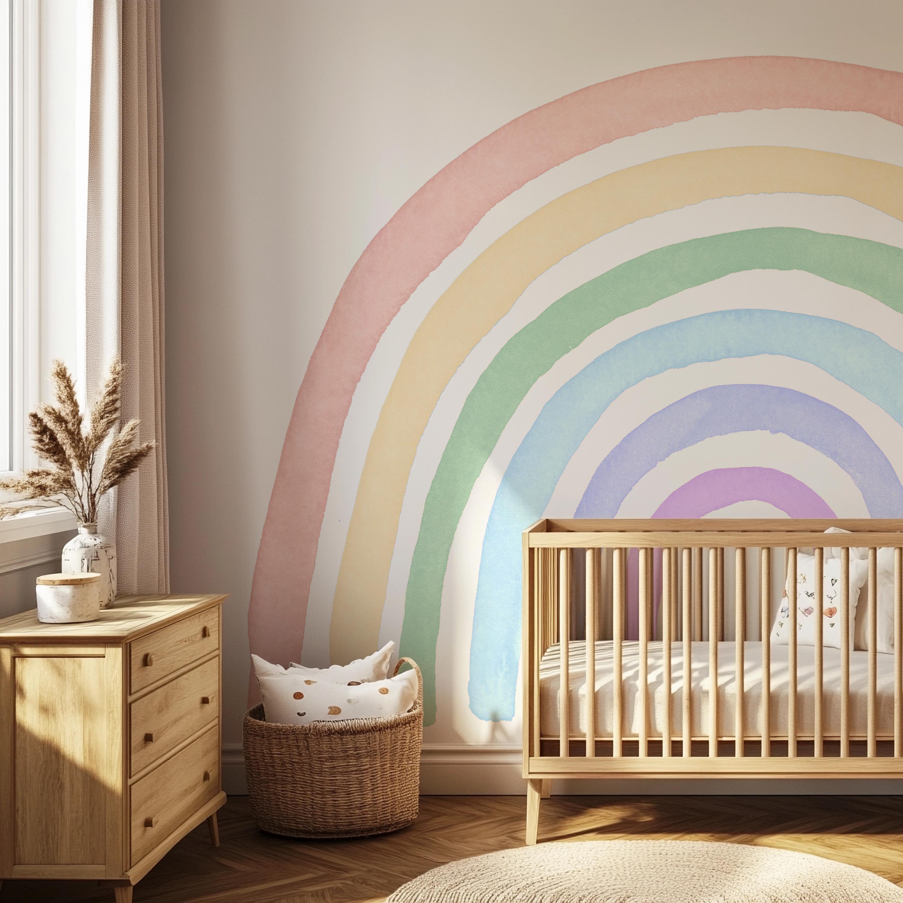 Watercolor Rainbow Wall Decal Nursery Wall Sticker - Etsy