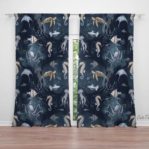 Ocean Animals Baby Boy Room Curtain Nursery Curtains Window Curtains