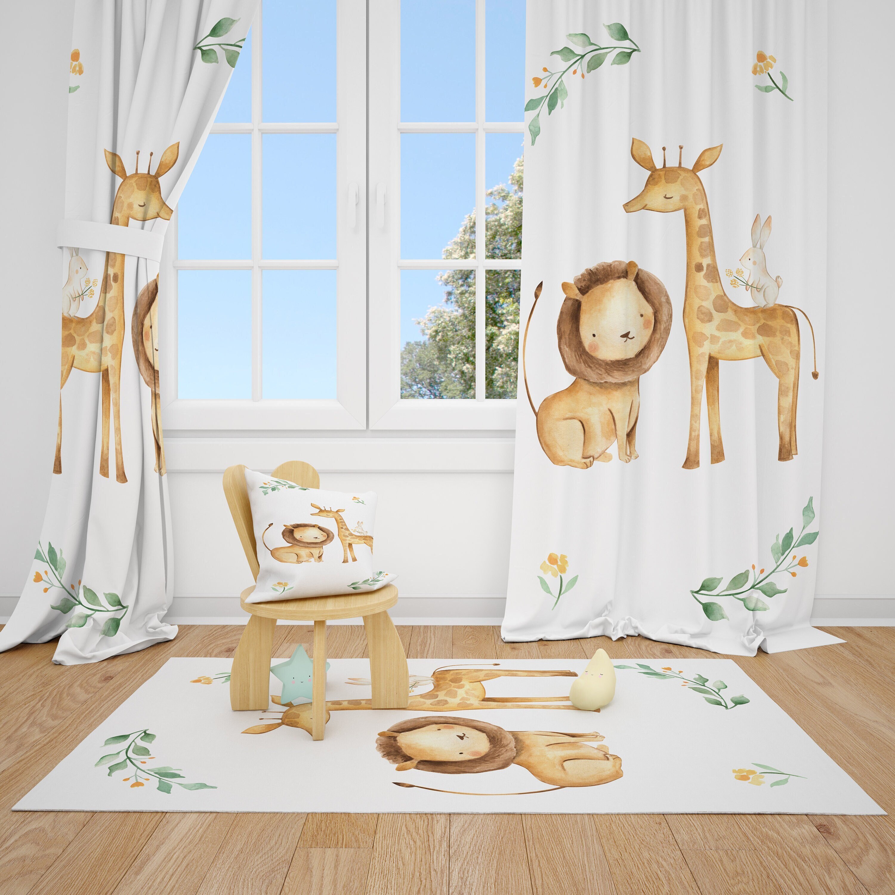 Safari Tiere Baby JungenZimmer Vorhänge Kinderzimmer Vorhänge Etsy