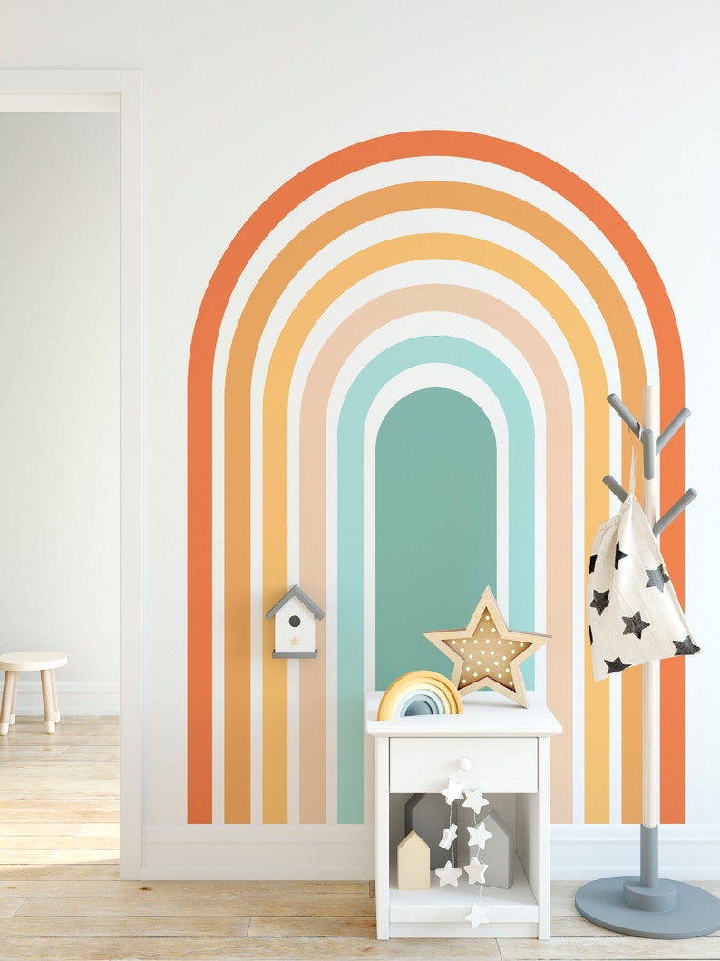 Rainbow Wall Decal Large Rainbow Wall Sticker Boho Rainbow Etsy