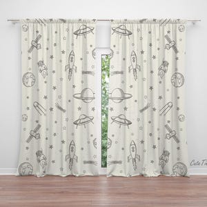 Space Themed Baby Boy Room Curtain Nursery Curtains Window Curtains