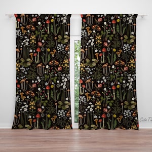 Dark Mushroom Baby Boy Room Curtain Nursery Curtains Window Curtains