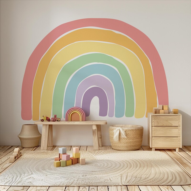 Rainbow Wall Decal - Etsy