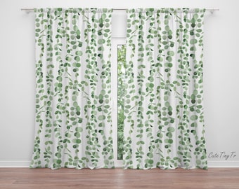 Green Leaves Baby Girl Room Curtain Nursery Curtains Window Curtains