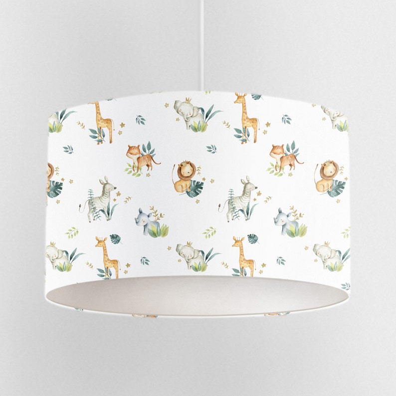 Safari Animals Lampshade Nursery Ceiling Lampshade Kids Room Etsy