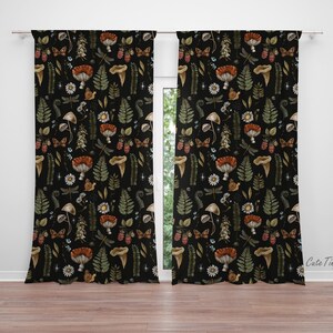 Dark Botanical Baby Boy Room Curtain Nursery Curtains Window Curtains