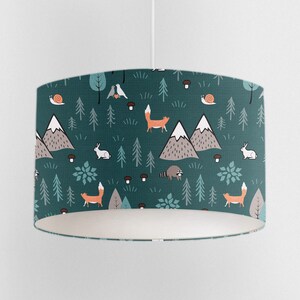 Forest Animals Lampshade: Nursery Ceiling Drum Light Shade