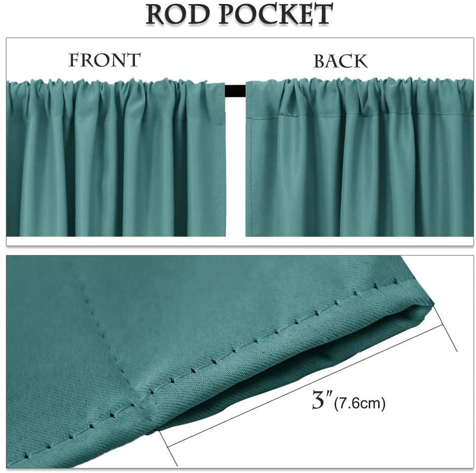 Tende oscuranti verde acqua di mare Tende lunghe Rod Pocket Thermal Panels  Solid Soft Short Curtain Shades Light Block per cucina / bagno / camera da  letto -  Italia