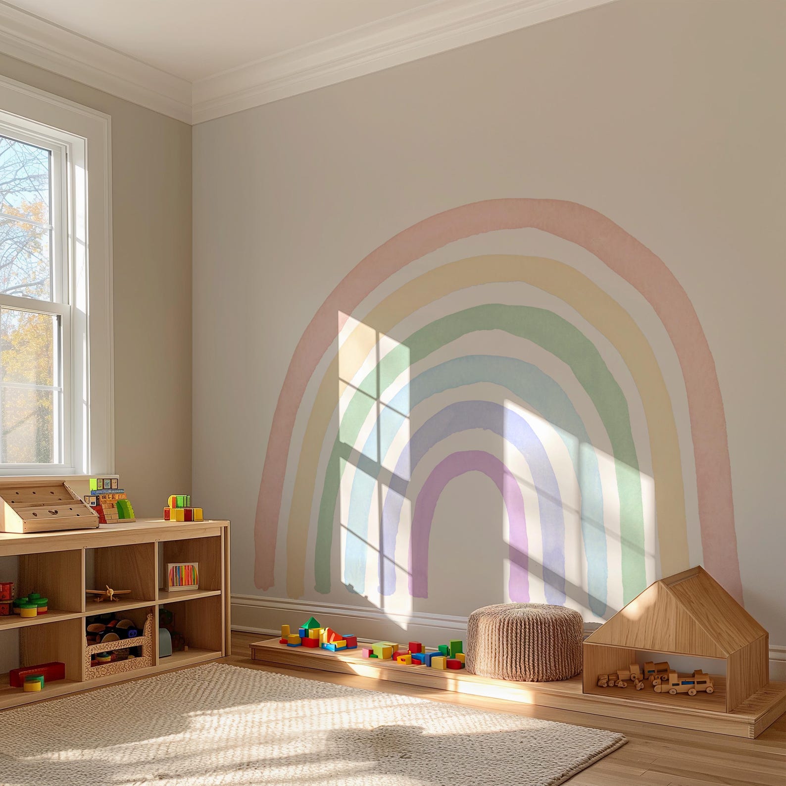 Watercolor Rainbow Wall Decal Nursery Wall Sticker - Etsy