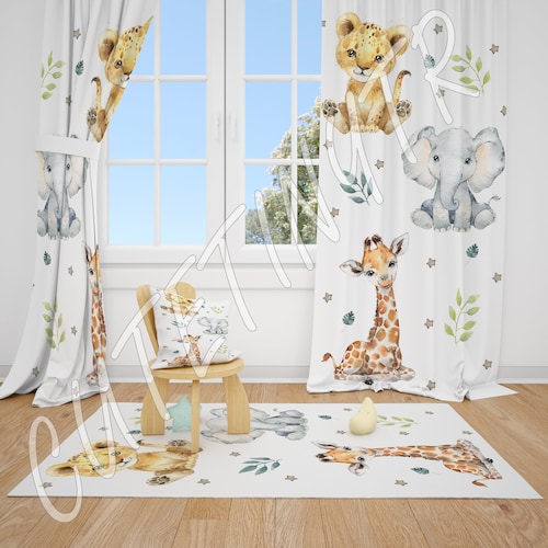 Boho Mountains Baby Boy Room Curtains Nursery Curtains Window Etsy