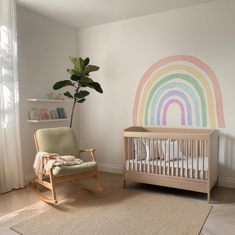 Watercolor Rainbow Wall Decal Nursery Wall Sticker - Etsy