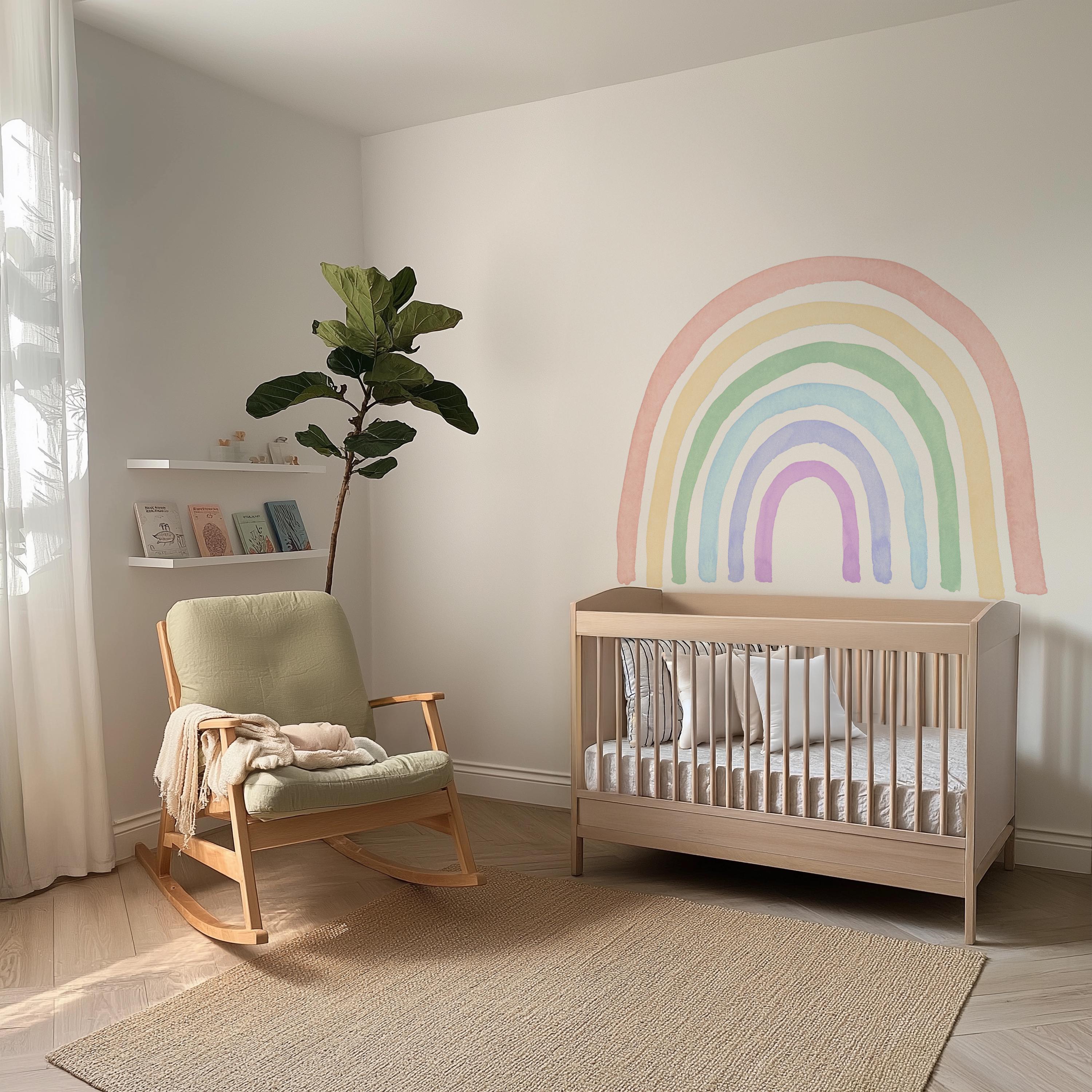 Watercolor Rainbow Wall Decal Nursery Wall Sticker - Etsy