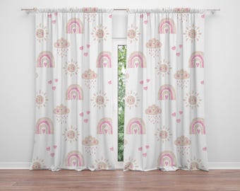 Tende oscuranti per bambini ragazze camera da letto soggiorno Decor colorato doppio strato stella arcobaleno striscia finestra parete decorazione della casa tenda