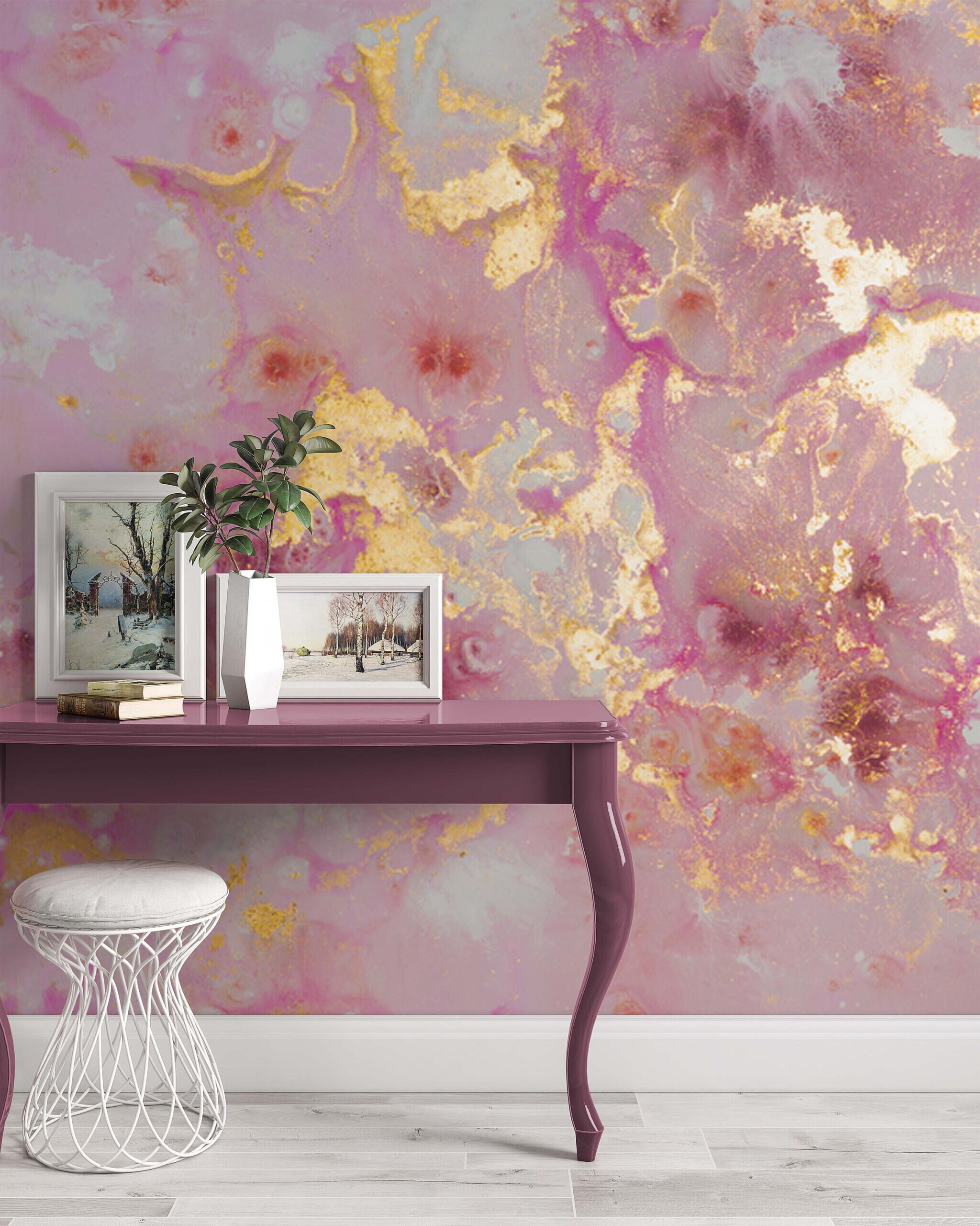 Gold Pink Wallpaper - Etsy Gold Pink Wallpaper - Etsy