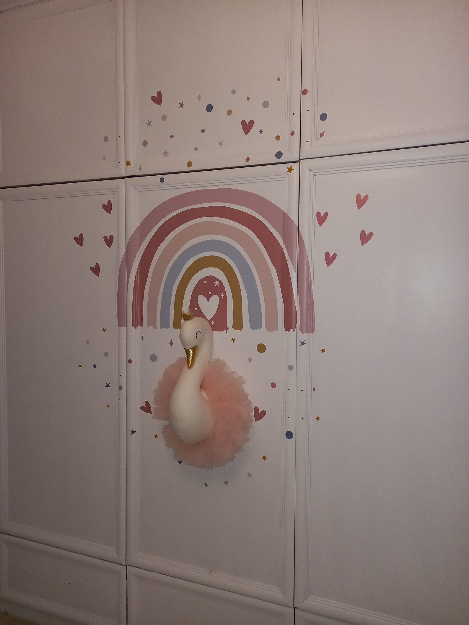 Watercolour Cloud & Hearts Wall Sticker | Cute Unicorn Decor For Girls Room & Playroom