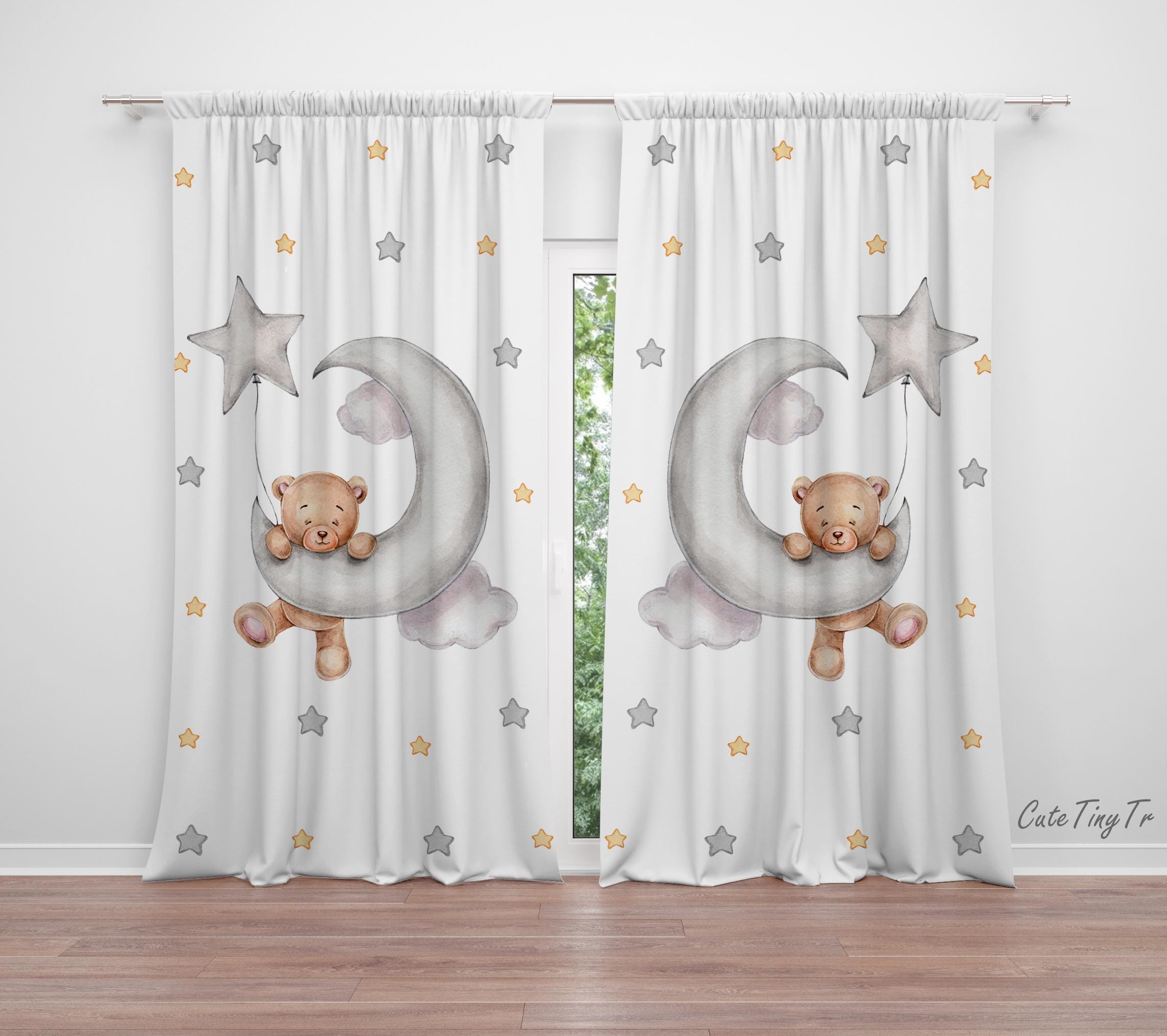 Tende Cameretta Bambini 3D Bellissimo Giardino Marino Tende Oscuranti Cameretta Bambini Con Occhielli 140x160 Cm 2 Pezzi Tende Per Interni, Tende