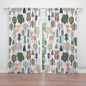 Woodland Animals Nursery Curtains: Baby Boy Room Decor