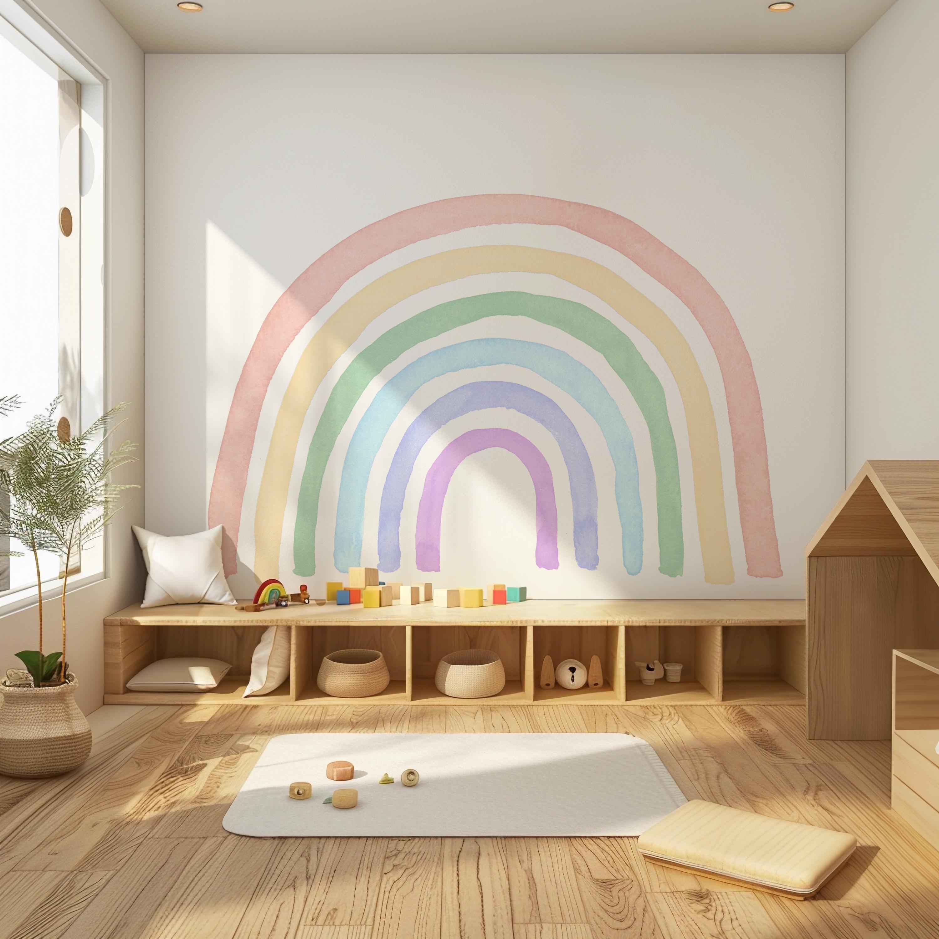 Watercolor Rainbow Wall Decal Nursery Wall Sticker - Etsy