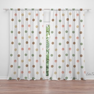 Gender Neutral Watercolor Dots Baby Room Curtains Nursery Curtains Window Curtains