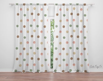 Watercolor Dots Nursery Curtains: Gender Neutral Baby Room Decor