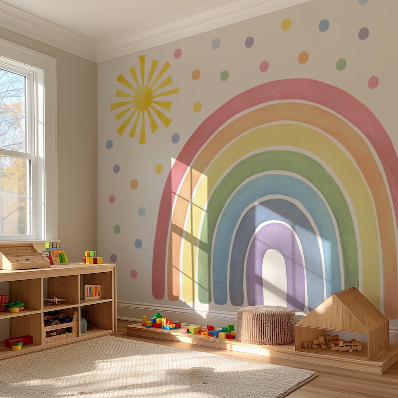 Watercolor Rainbow Wall Decal: Nursery Wall Sticker - Etsy