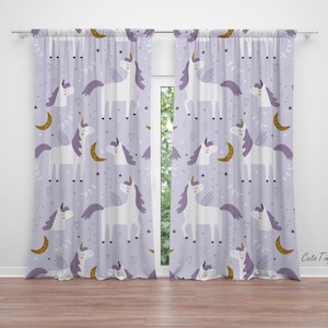 Unicorn Baby Girl Room Curtain Nursery Curtains Window Curtains