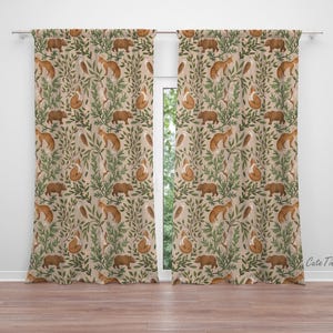 Cute Forest Animals Baby Boy Room Curtain Nursery Curtains Window Curtains