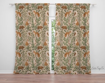 Rideaux pour chambre d'enfant animaux de la forêt : décoration de chambre de bébé garçon