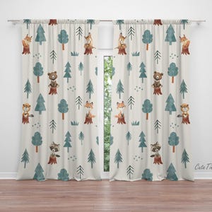 Woodland Animals Nursery Curtains: Baby Boy Room Decor