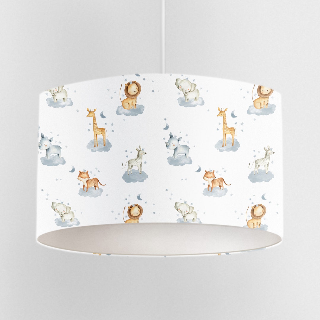 Safari Animals Lampshade Nursery Ceiling Lampshade Kids Room Etsy